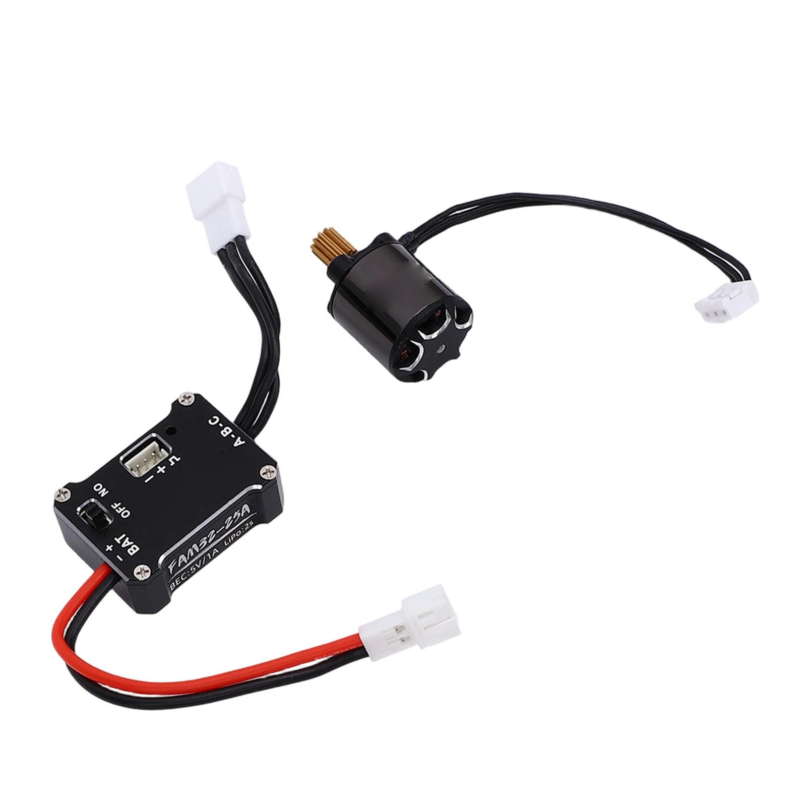 Annadue Combo Motore Brushless RC, Motore Brushless ESC 25A 1212 3500KV, per Auto RC Sensorless, Aggiornamento Parti Auto 1/24 con Alloggiamento del Dissipatore di Calore in Alluminio per Hobbisti