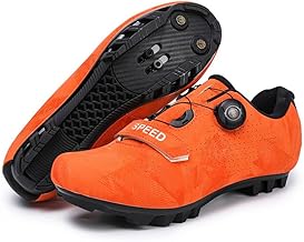Treer Chaussure VTT Hommes 37EU -47EU Chaussures Velo Chaussures de Cyclisme Homme et Femmes VTT Velo avec Crampons Antidérapants Semelle Dure