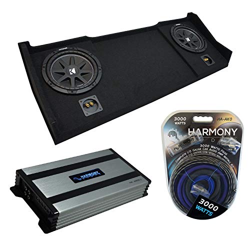 Harmony Audio Kicker Bundle Compatible with 1994-2001 Dodge Ram Club Quad Cab Truck C10 Comp Dual 10