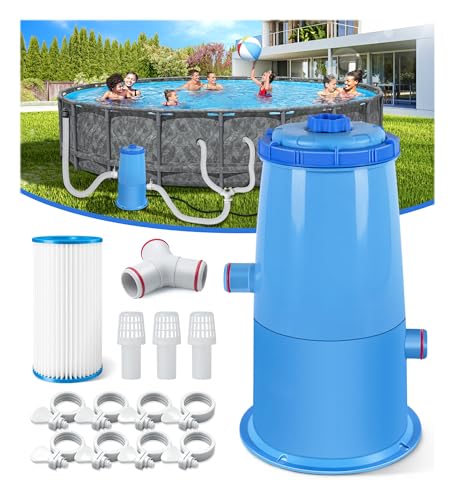 DeeprClean 1000 GPH Pool Filter Pump for Above Ground Pools, Type A/C Cartridge Filter Pump System | Safety ETL Listed Above Ground Pool Pumps with GFCI, Improved Water Circulation and Filtration