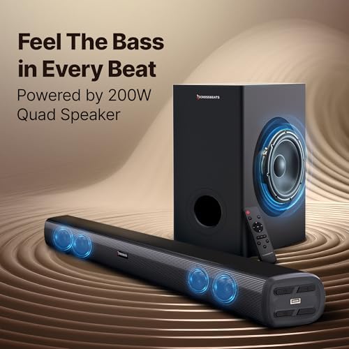 Image of CrossBeats Blaze B1100 5.1 Dolby Home Theater Speaker 625W for TV [2026 Launch] Subwoofer Satellite Speakers, Soundbar for Smart TV |Bluetooth Sound bar Music System Home Theatre (Metallic)