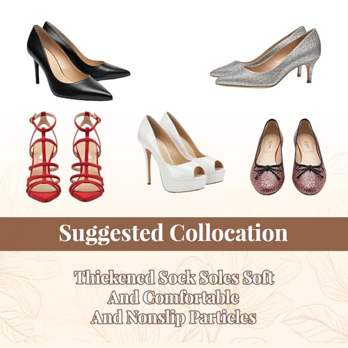 6 Pairs Toe Covers for Women, Toe Socks with Padding Cushion No Show Socks Half Sock for Women Mules 7