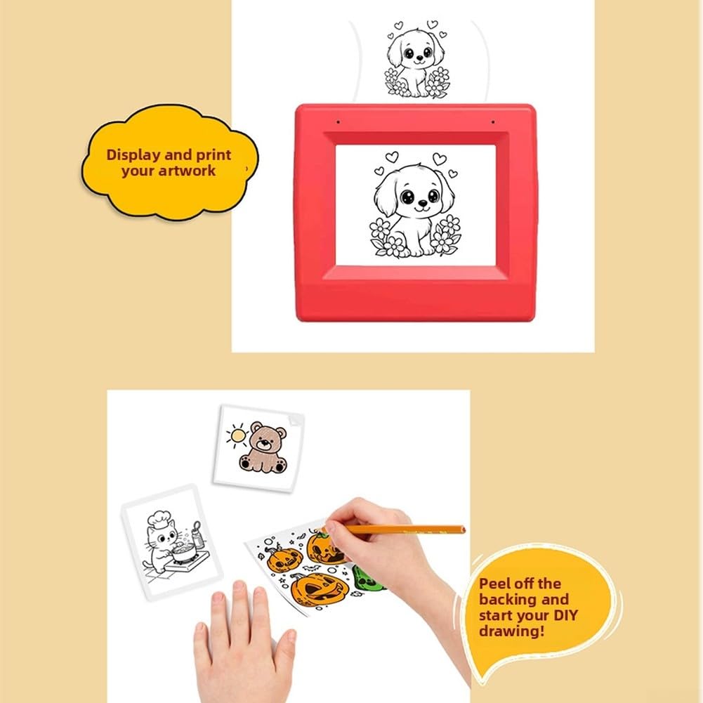 Stampante Adesiva AI, Stickerbox Intelligente ad attivazione vocale per Bambini, etichettatrice Termica AI Portatile