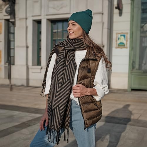 ANJBAM OEM Seasonal Clearance Soft Acrylic Polyester Blend Versatile Scarf Tassel Edge Soft Warm Cashmere Feel Birthday Gift For Men & Women4