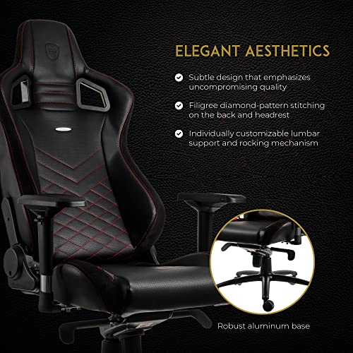 Noblechairs Epic Reclining Gaming Chair And Reclining Office Chair, Pu Faux Leather, Black/Red #TOP4