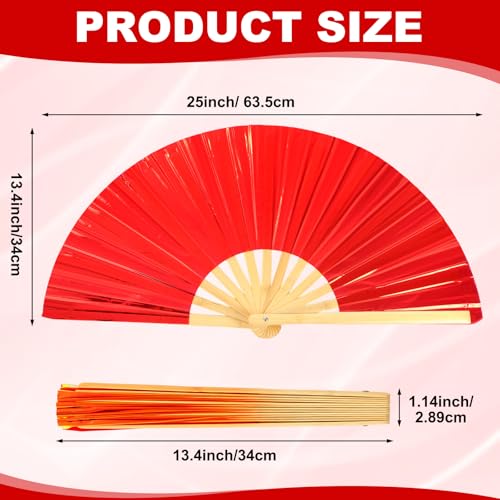 Image of Maitys Large Rave Fan Folding Handheld Fans 13'' Clap Fans for Line Dancing Clack Fan Holographic Festival Accessory for Martial Art Gift Performance, Includes 2 Pouch