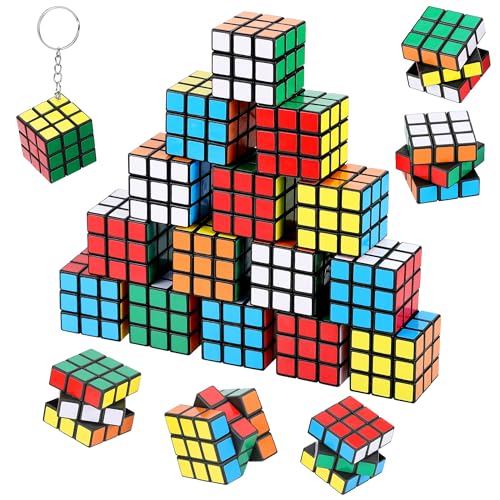 Fentar 20 unidades cubo mágico presentes de aniversário para crianças, colégio, Speed Cube porta-chaves infantis, mini cubo detalhes de aniversário meninos meninas, pequenos presentes para rifa