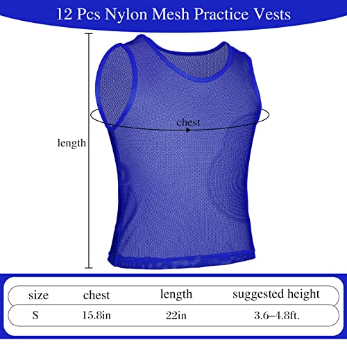 Image of Sintege 12 Pcs Soccer Pinnies Pennies Jersey Scrimmage Vest Sports Practice Jersey Mesh Basketball Vest for Youth Adult Kids
