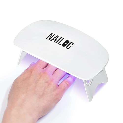 NAILOG Mini lámpara LED UV de 6 W - Secador de uñas portátil con cable USB para manicura de esmalte de gel - Luz de mano para curar