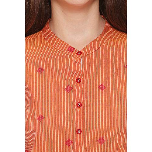 Image of STOP by Shoppers Womens Band Collar Striped Kurta (206312739-P)