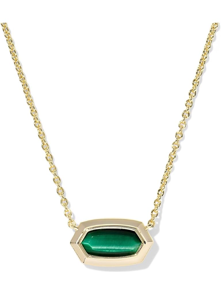 Silver Kendra Scott Elisa Bezel Short Pendant Necklace