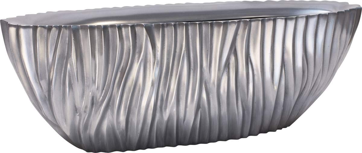 Fleur Ami – Bandeja de plástico y partículas de metal, 70 x 25 cm, altura de 25 cm, color plateado