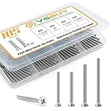 VGBUY 105Pcs Extra Long Outlet Screws Machine Electrical Screws Kit,#6-32#8-32 Phillips Flat Head 304 Stainless Steel for Wall Plate Switch/Outlets,Mounting Electrical Extender