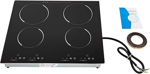 Miniatura 4 de Estufa eléctrica de encimera de 23 pulgadas con 4 quemadores, 110 V enchufable en estufa eléctrica