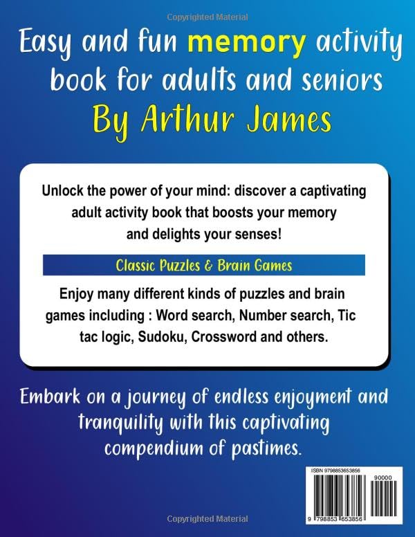 Vista 2 de Easy and Fun Memory Activity Book for Adults and Seniors 220+ relaxing puzzles and brain exercises to help with cognitive abilities -suitable for