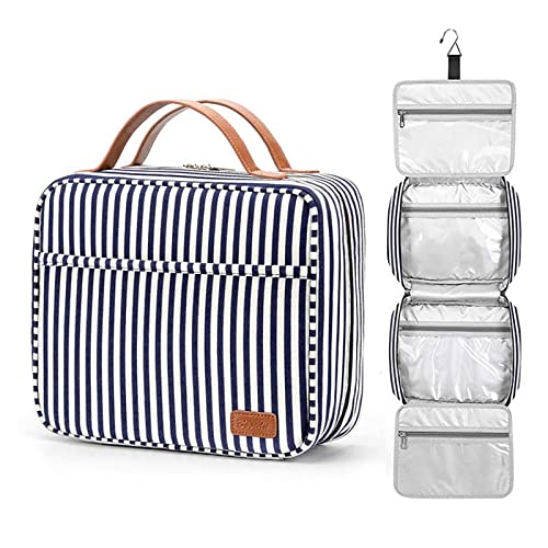 WOOLUCK Kulturbeutel zum Aufhängen, Wasserdicht Kulturtasche Damen, Große Reise Kulturtasche mit 4 Fächern & 1 Hängenden Haken, Waschtasche für Reise Cover