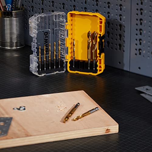 Dewalt DT50050-QZ DT50050-QZ-Juego de 10 Brocas Impact Torsion Titanium, Gold-schwarz