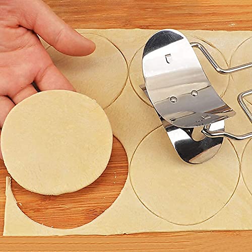 Shree Ganesh Enterprise Puri cutter | Multifunctional Easy and Fast Stainless Steel Puri Cutter Roller Machine with Handle for Home Baking Tools