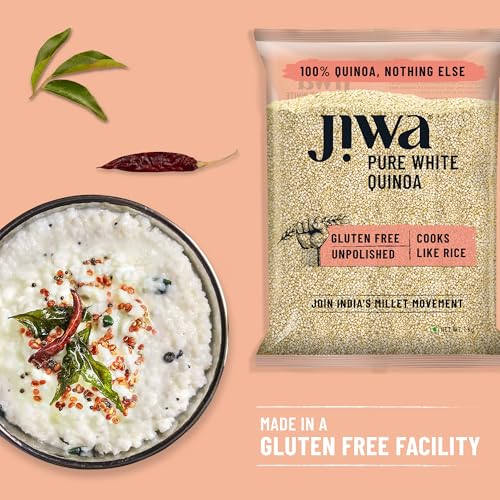 Image of Jiwa Pure White Quinoa | High Protein | Cooks Like Rice | Gluten Free| Superfood | 1 Kg