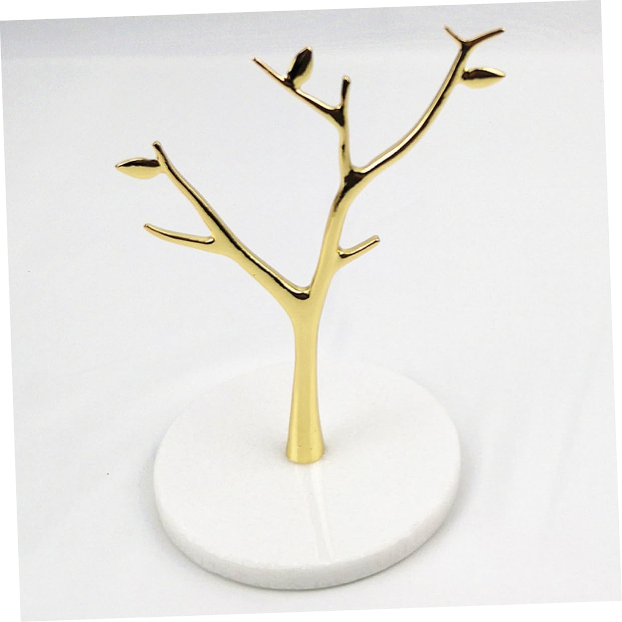GALPADA 1Pc Elegant Tree Branch Jewelry Organizer Stand with White Marble Base Stylish Display Rack for Earrings Necklaces Rings and Bracelets for Home Store Decor