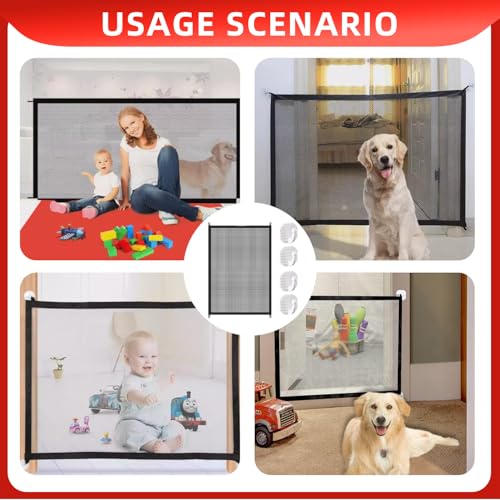 110x72cm Retractable Mesh Pet Gate for Dogs and Kids, No Drilling Required - Image 4