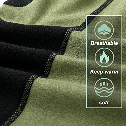 Wtactful Windproof Fleece Neck Gaiter Neck Warmer Face Mask Cover For Cold Weather Breathable Gear Winter Outdoor Sports Snowboard Skiing Cycling Motorcycle Hunting Running Men Women Green #TOP6