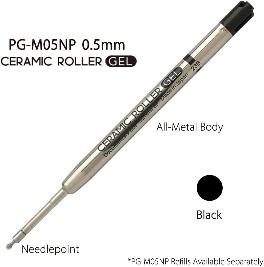 OHTO GS02 Roller Gel Pen, intrekbare naaldpunt 0,5 mm fijne punt, mintgroen vat, ultra-sneldrogende zwarte gel inktpen, volledig metalen hybride behuizing, GS02-G5-MI