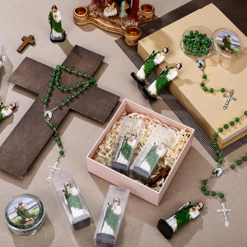 Set 24 estatuas San Judas Tadeo con collar y caja miniatura 3