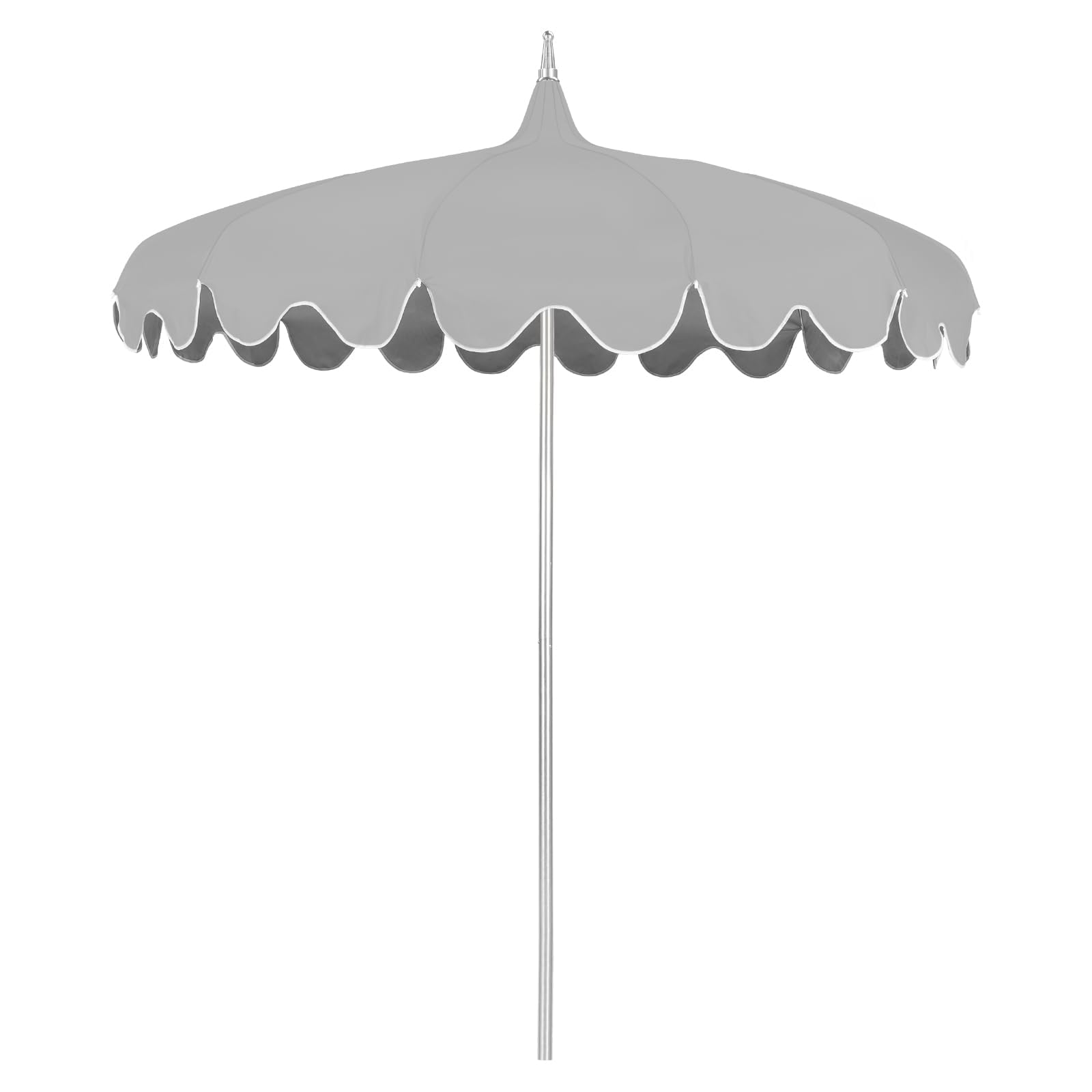 Mansader 2.2M Garden Parasol Heavy Duty Pole, UPF 50+ Garden Pagoda Umbrella for Outdoor Patio Pool Yard, Curved Ribs Umbrella with Carry Bag, Grey