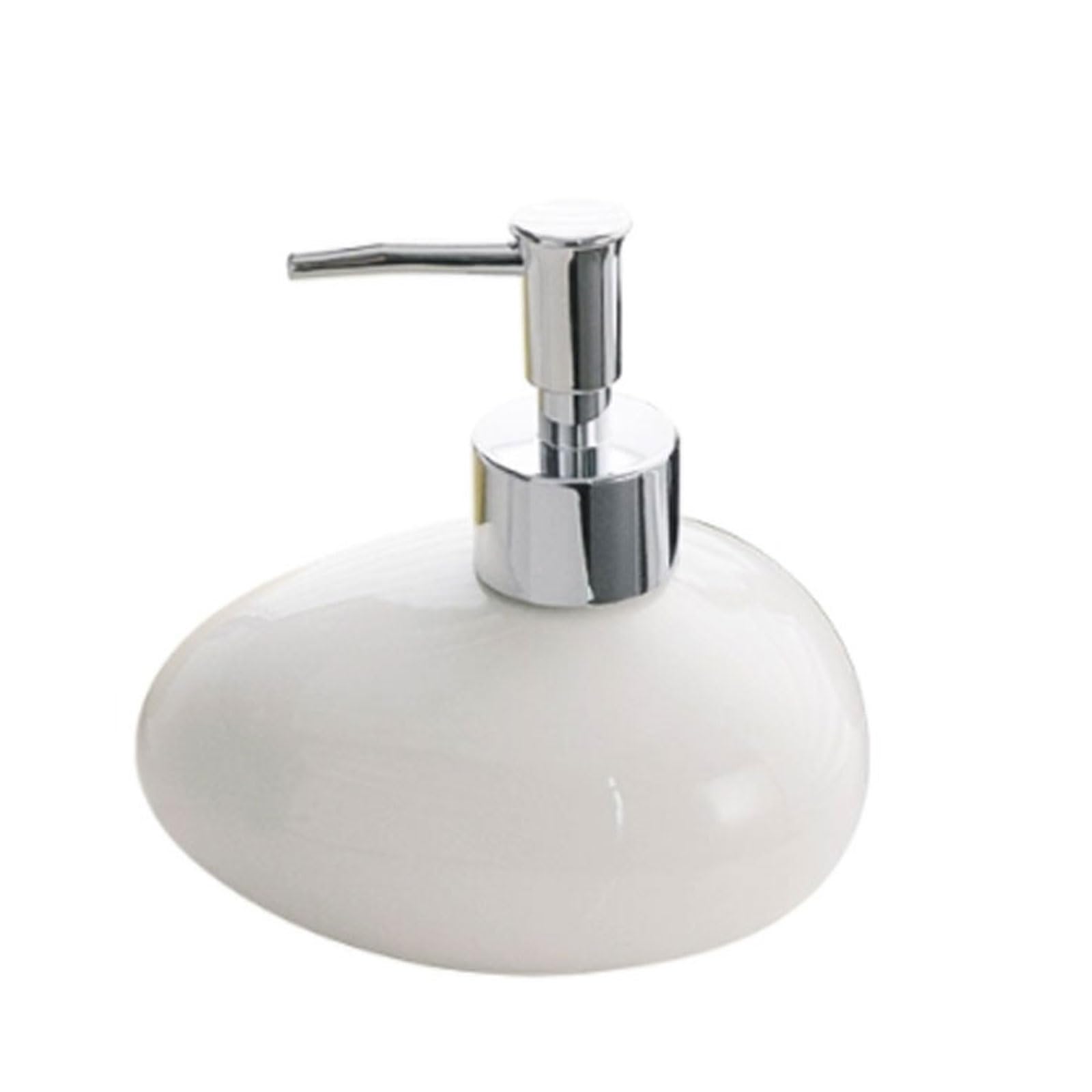10.1oz Ceramic Lotion Dispenser Irregular Artistic Shape, ABS Pump, Non-Slip Base, Portable Soap(Wei�)