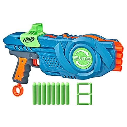 Nerf Elite 2.0, Blaster Flipshots Flip-8 avec 2 Fois 4 canons pivotants, capacité de 8 fléchettes, 8 fléchettes Nerf