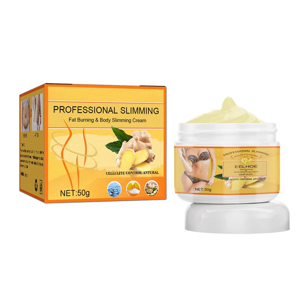 Azonee Ginger Anti Cellulite Hot Cream, Navel Arm Leg Belly Fat Burning Cream, Body Sculpting Cellulite Cream, Weight Loss & Skin Firming Moisturizing Massage Gel, 50g