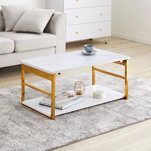 大理石柄リビングテーブル 折りたたみテーブルの商品画像