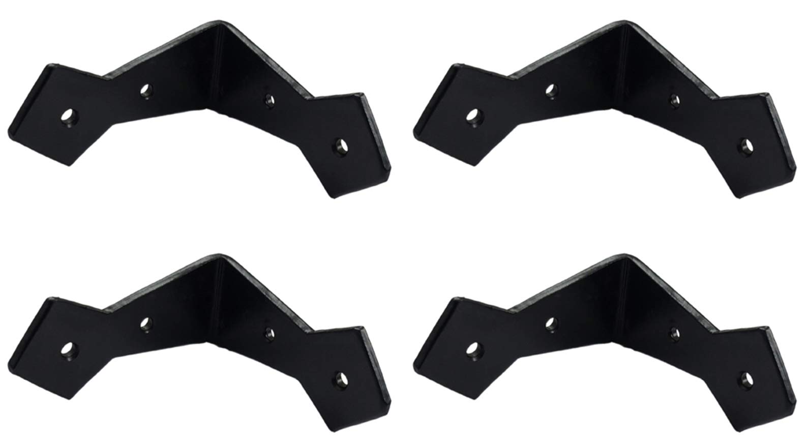 Adonai Hardware2.5 Inch "Abba" Black Antique Iron Hand Forged L-Corner (Supplied as 4 Pieces per Pack) - Matte Black Powder Coated