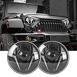 Riasdy 2 pcs New Upgrade 7 Inch Laser Led Headlight Round Compatible with Jeep Wrangler JK JKU TJ LJ etc High/Low Beam DRL Turn Signal Lens Light H6024 DOT Waterproof (#1)