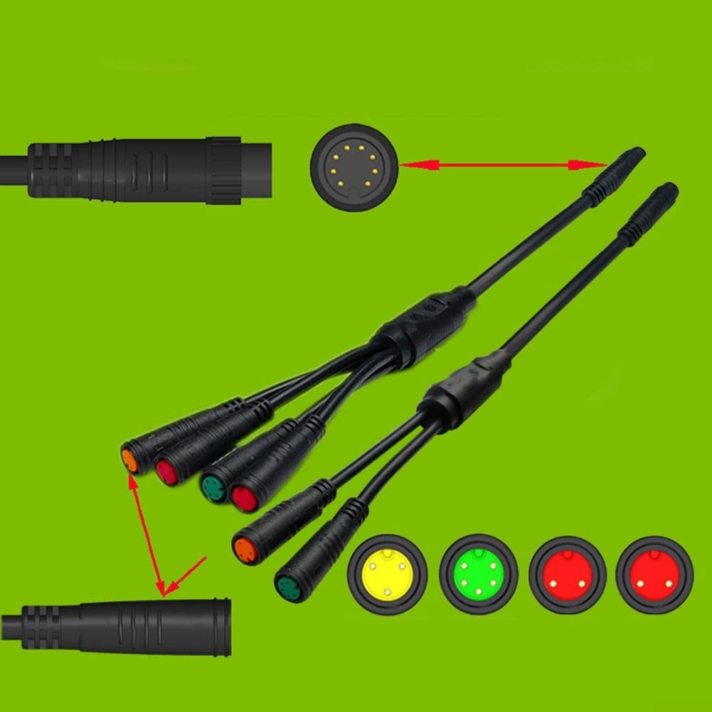 Câble 1T4 conçu pour les vélos électriques de VTT avec affichage 8 broches de sortie de frein et compatibilité avec les contrôleurs