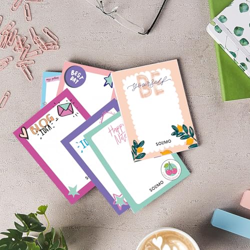 Image of Amazon Brand - Solimo To Do List Notepads, 4 inch X 5.25 inch Tear Off Block Planner For Office, Home, Work Stationery Supplies, Set Of 6, 50 Pages