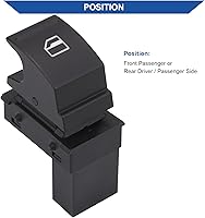 Vista 2 de Obaee Interruptor de control de ventana eléctrica para puerta, botón lateral del pasajero, compatible con VW Volkswagen Golf Caddy Rabbit EOS Jetta