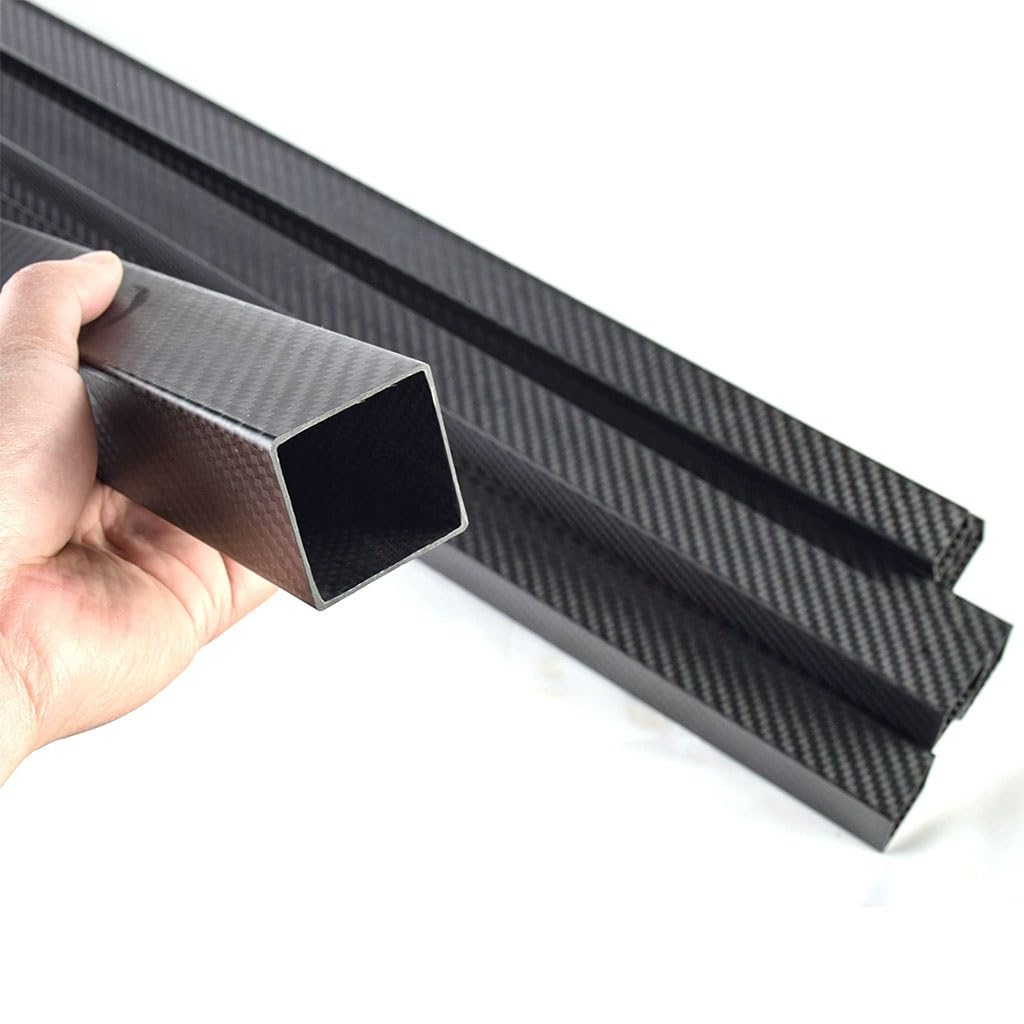 Varillas cuadradas de tubos de fibra de carbono, tubos huecos, 1 Uds. Tubo 3k de 500mm, OD 25mm 26 28 30 32 34 35mm sarga mate de gran diámetro(35x35x32mm Twill)