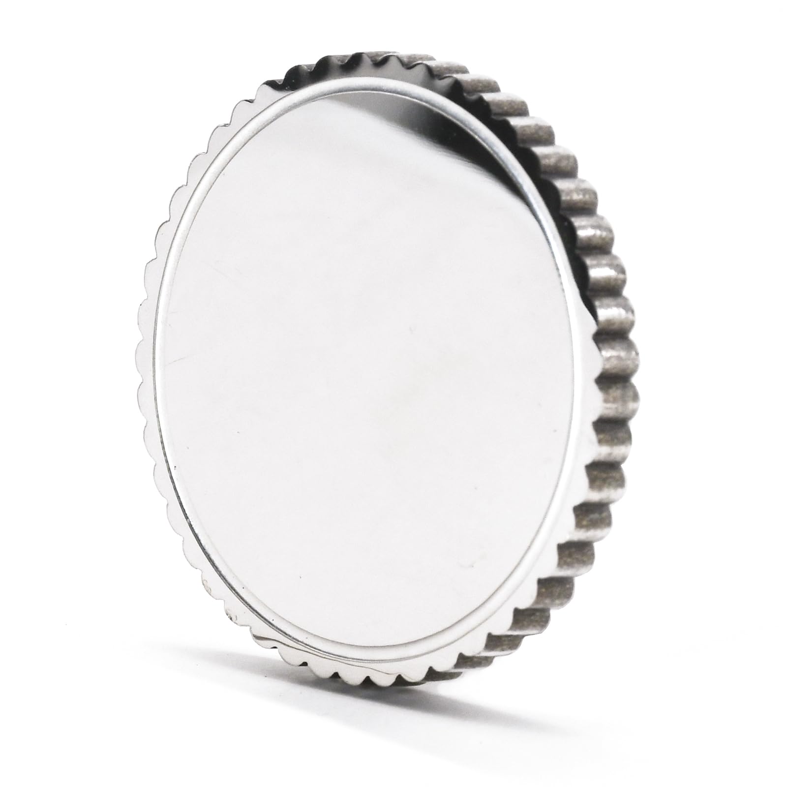 MICAIKEM 40mm 304 Stainless Steel Coin Blanks Reeded Edge Heavy Duty 3mm Thick for Engraving and Stamping. Pack of 5