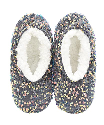 Image of Panda Bros Womens Ballerina Sequin Slippers, Bling House Slippers With Grippers