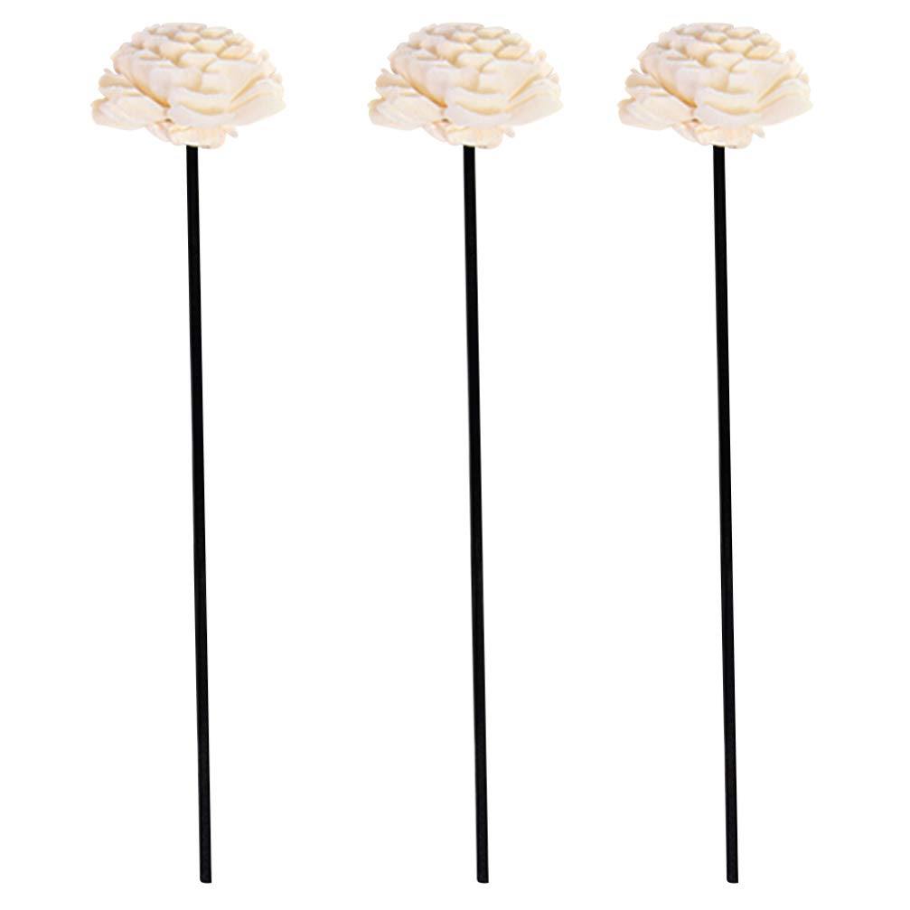 Amosfun 3Pcs Flower Rattan Reed Diffuser Sticks Essential Oil Aroma Diffuser Sticks Aroma Diffuser Sticks Replacement for Home Fragrance Aroma Oil (Black)