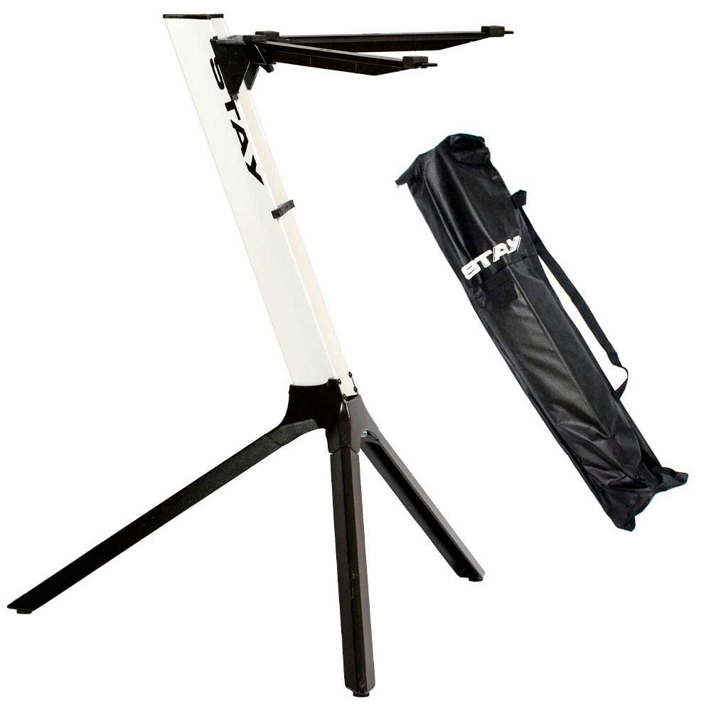 STAY MUSIC - Supporto compatto per tastiera con custodia, colore: Bianco