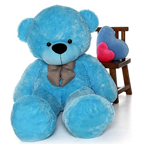 Image of HUG 'n' FEEL SOFT TOYS Soft Toys Long Soft Lovable Huggable Cute Giant Life Size Figure Toy Child Safe Best for Birthday Gift Valentine Gift for Girlfriend 6 FEET Blue Plush & Stuffed Toys