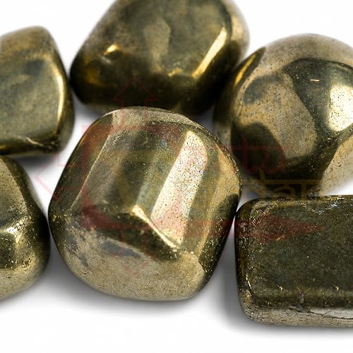 Image of Crystal Pyrite Tumble Stone | 50 gm Tumbled Gemstones | Reiki Healing Stones | Home Decor Pebbles | Aquarium Gravel | Garden & Table Decor