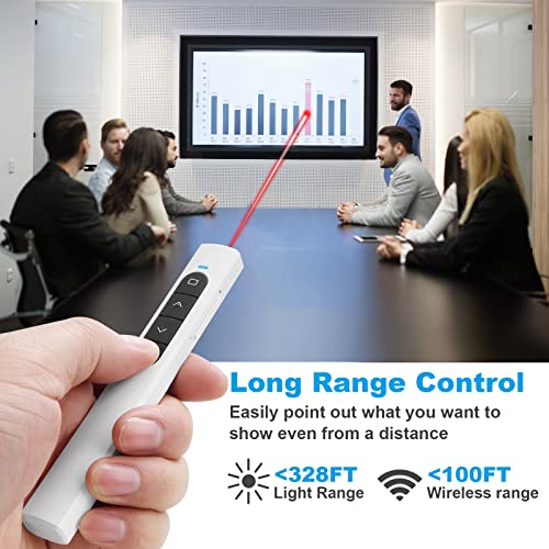 Image of Presentation Clicker Wireless Presenter Remote with Hyperlink & Volume Remote Clicker for PowerPoint Office Classroom Presentation Remote Control Pointer Slide Advancer (Battery Included)