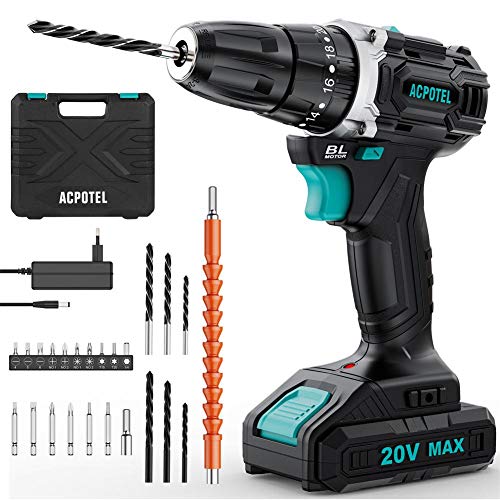 Buy 1 get 1 🔥 ACPOTEL Premium Brushless Drill, 20 Volt Lithium-Ion Max Cordless Drill, Impact Cordless Drill Kit with 1.5Ah Battery and Charger, 20+3 Torque Setting, 3/8 in Keyless Chuck, 24 Drill Bit Get Popular Offer ACPOTEL Premium Brushless Drill, 20 Volt Lithium-Ion Max Cordless Drill, Impact Cordless Drill Kit with 1.5Ah Battery and Charger, 20+3 Torque Setting, 3/8 in Keyless Chuck, 24 Drill Bit