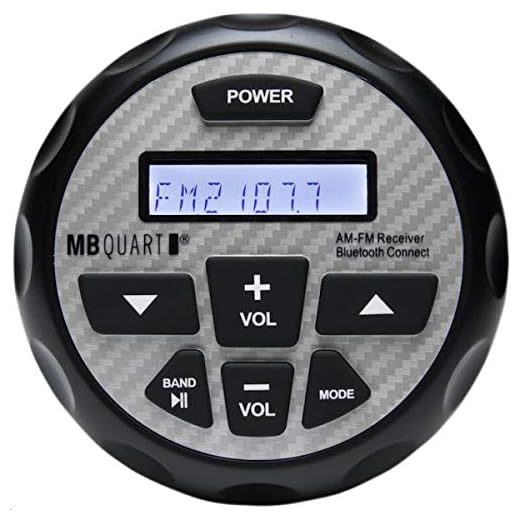 MB QUART GMR-2.5 Marine & Powersports Bluetooth Source Unit (Black) – LCD Screen, Gauge Mount, LCD Back Lighting, 180 Watts, Marine Grade Protection