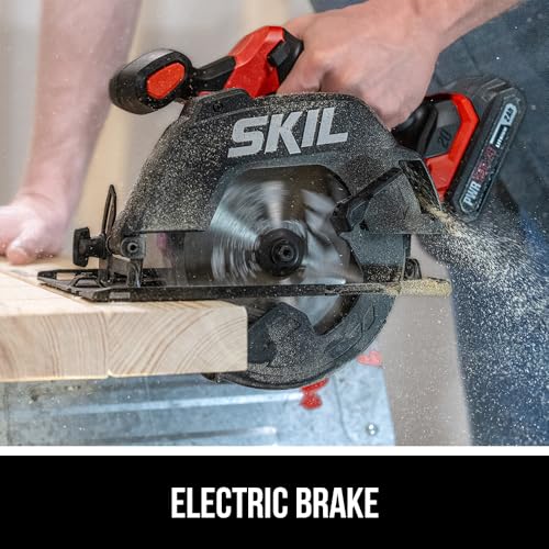 SKIL PWR CORE 20 Brushless 20V 6-1/2-Inch Cordless Compact Circular Saw Kit for Wood Cutting, Includes 2.0Ah Battery and Charger - CR6413B-11 - Image 6