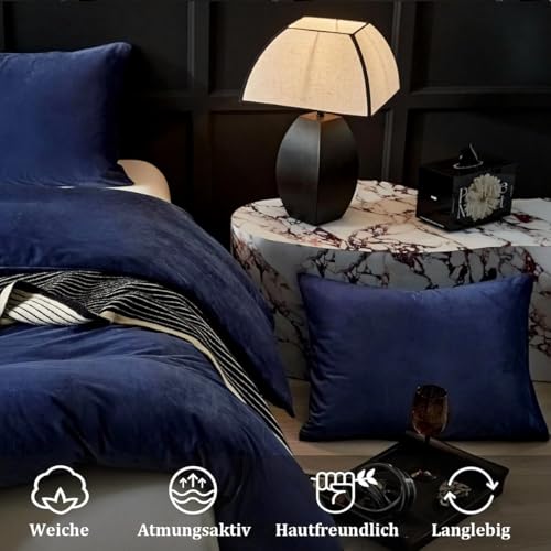 Lanqinglv Plüsch Bettwäsche 135x200 Biber Flauschig Flanell Winter Warm – Ansicht 4